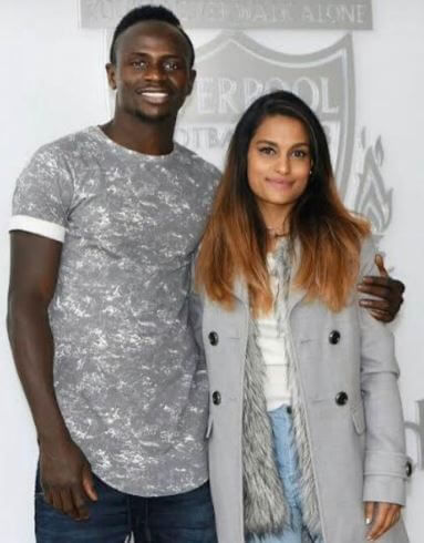 Melissa Reddy with her boyfriend Sadio Mane.